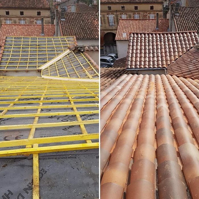 Remplacement de couverture en tuile canal évolution