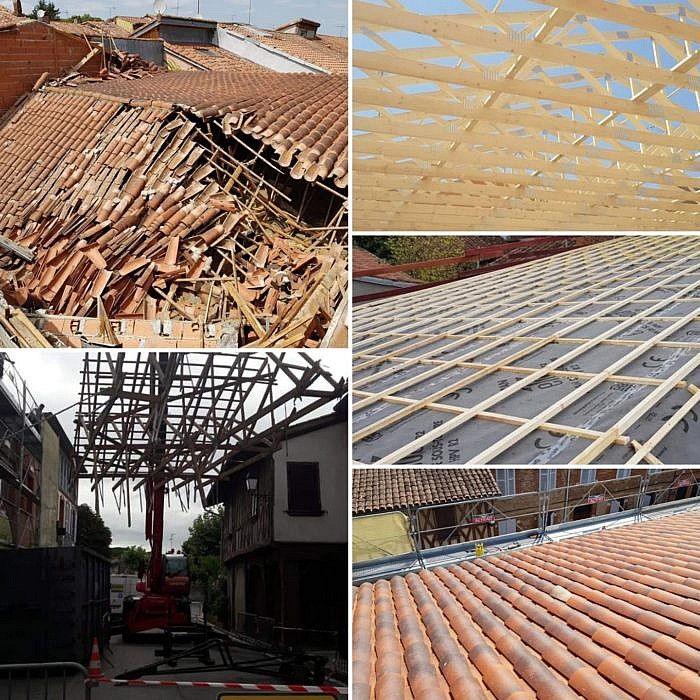 Pharmacie : remplacement de charpente dû à un effondrement